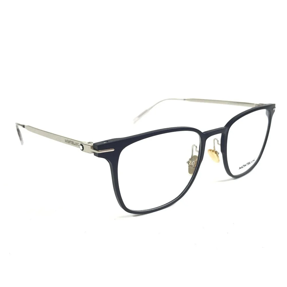 Montblanc Eyeglasses Frames MB0397ON 004 Blue Silver Square Full Rim 52-20-145
